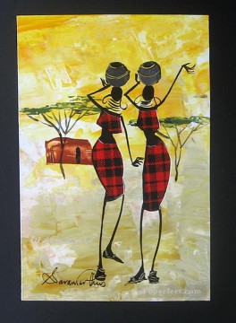 African Painting - Shiundi The Gossipers African